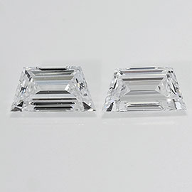 0.51 cttw Pair of Trapezoid Natural Diamonds : D / VS1