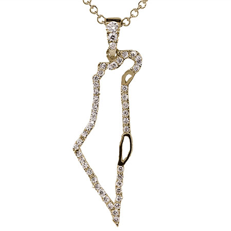 14K Yellow Gold Drop Pendant : 0.25 cttw Diamonds