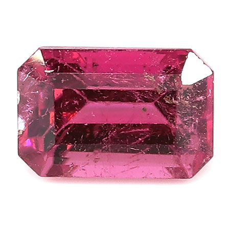 0.67 ct Emerald Cut Pink Sapphire : Rich Pink