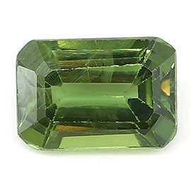 0.83 ct Emerald Cut Green Sapphire : Fine Olive Green