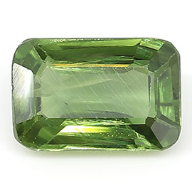 0.76 ct Fine Olive Green Emerald Cut Natural Green Sapphire