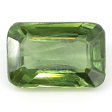 0.76 ct Fine Olive Green Emerald Cut Natural Green Sapphire