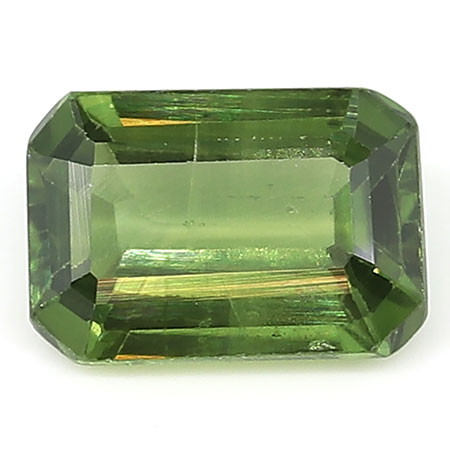 0.74 ct Emerald Cut Green Sapphire : Fine Olive Green
