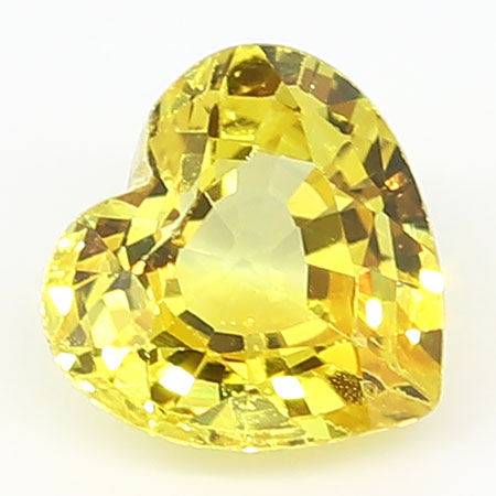 0.64 ct Fine Yellow Heart Shape Natural Yellow Sapphire