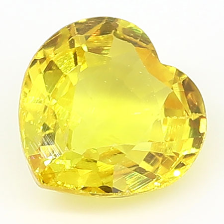 0.58 ct Fine Yellow Heart Shape Natural Yellow Sapphire