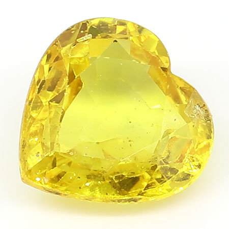 1.54 ct Heart Shape Yellow Sapphire : Orangish Yellow