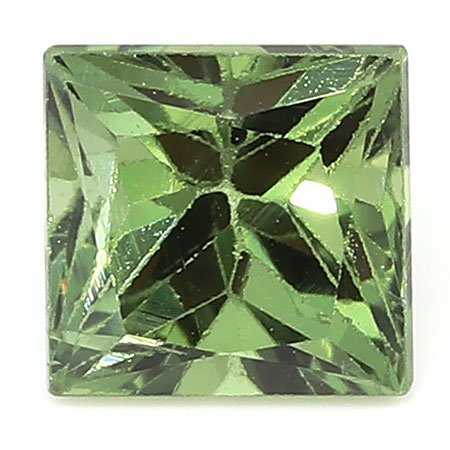 0.54 ct Rich Green Princess Cut Natural Green Sapphire