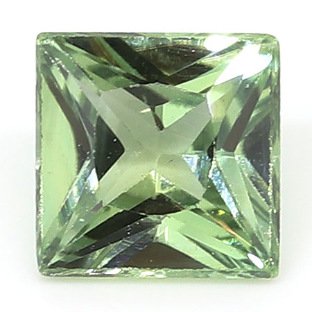 0.38 ct Fine Green Princess Cut Natural Green Sapphire