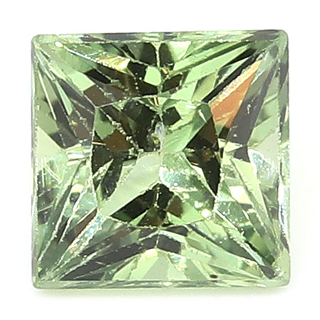 0.48 ct Princess Cut Green Sapphire : Fine Green