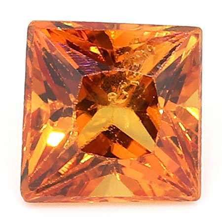 0.47 ct Orange Princess Cut Natural Yellow Sapphire