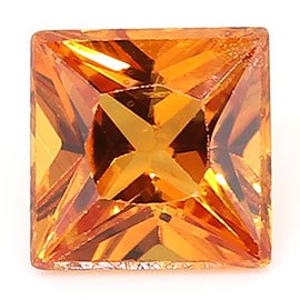 0.40 ct Princess Cut Yellow Sapphire : Rich Orange