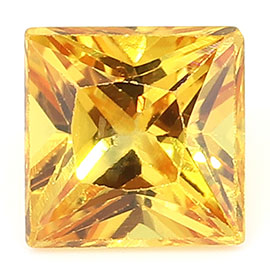 0.48 ct Fine Orange Princess Cut Natural Yellow Sapphire