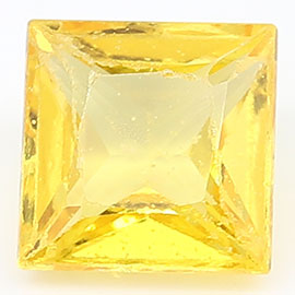 0.42 ct Princess Cut Yellow Sapphire : Golden Yellow