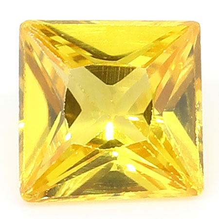 0.33 ct Princess Cut Yellow Sapphire : Golden Yellow