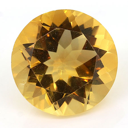 3.48 ct Round Citrine : Golden Yellow