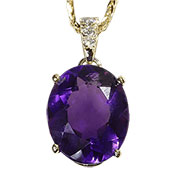 14K Yellow Gold 4.04cttw Amethyst & Diamond Pendant