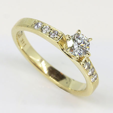 14K Yellow Gold Multi Stone Ring : 0.42 cttw Diamonds