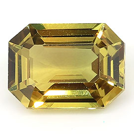 0.87 ct Emerald Cut Green Sapphire : Olive Green