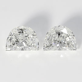 0.58 cttw Pair of Half Moon Diamonds : H / VS2