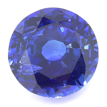 3.86 ct Round Blue Sapphire : Fine Navy Blue