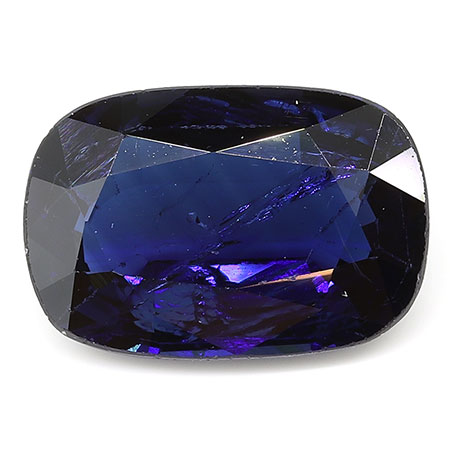 3.40 ct Cushion Cut Blue Sapphire : Darkish Blue