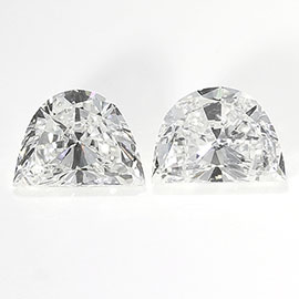 1.03 cttw Pair of Half Moon Natural Diamonds : G / VS2