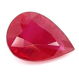 1.04 ct Pear Shape Ruby : Rich Pigeon Blood Red