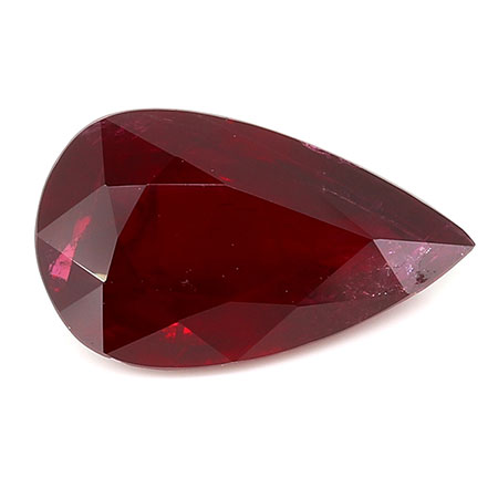 2.50 ct Rich Darkish Red Pear Shape Natural Ruby