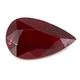 2.50 ct Pear Shape Ruby : Rich Darkish Red