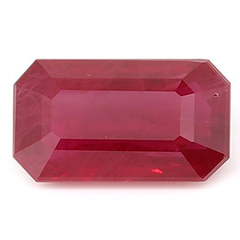 2.01 ct Emerald Cut Ruby : Rich Red