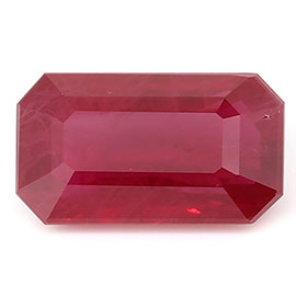 2.01 ct Rich Red Emerald Cut Natural Ruby