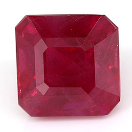 1.20 ct Emerald Cut Ruby : Deep Rich Red