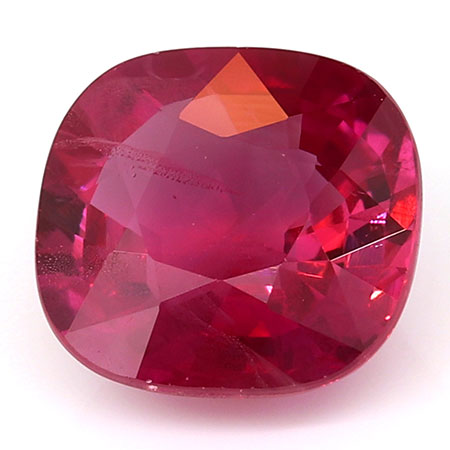 1.08 ct Fiery Red Cushion Cut Natural Ruby
