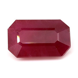 3.12 ct Emerald Cut Ruby : Darkish Red