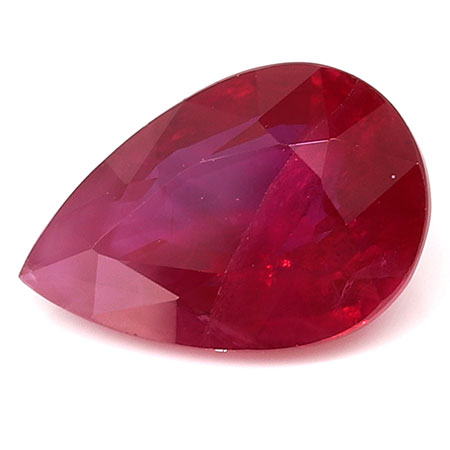 2.00 ct Fiery Red Pear Shape Natural Ruby