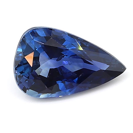 0.68 ct Pear Shape Blue Sapphire : Rich Blue