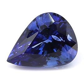 0.65 ct Pear Shape Blue Sapphire : Rich Blue