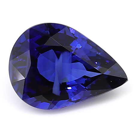 0.73 ct Pear Shape Blue Sapphire : Rich Royal Blue