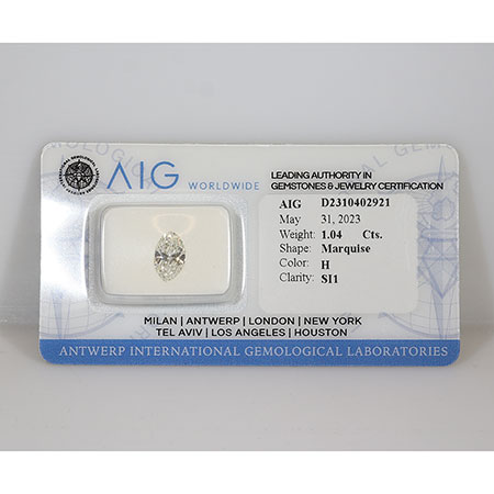 1.04 ct Marquise Natural Diamond : H / SI1