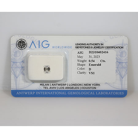 0.54 ct Emerald Cut Natural Diamond : D / VS1