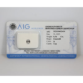 0.54 ct Emerald Cut Natural Diamond : D / VS1