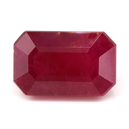 3.62 ct Emerald Cut Ruby : Rich Darkish Red