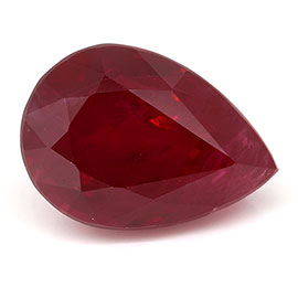 2.09 ct Pear Shape Ruby : Rich Pigeon Blood Red