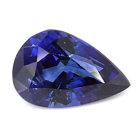 0.65 ct Pear Shape Blue Sapphire : Rich Royal Blue