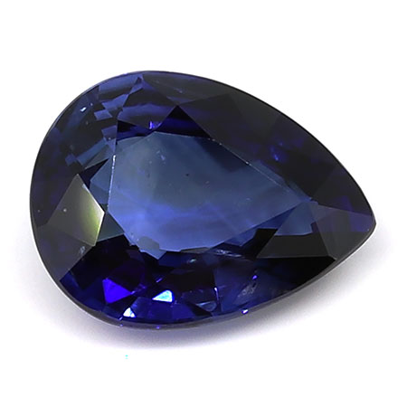 1.08 ct Pear Shape Blue Sapphire : Rich Blue