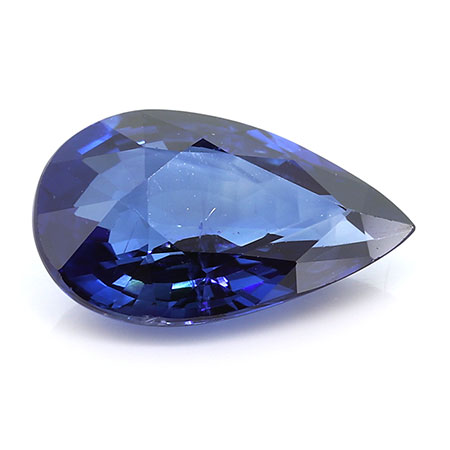 1.74 ct Rich Blue Pear Shape Natural Blue Sapphire