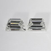 0.66 cttw H / VS2 Pair of Trapezoid Step Cut Diamonds