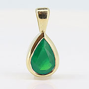 14K Yellow Gold 0.60cttw Emerald Pendant