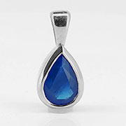 14K White Gold 0.60cttw Blue Sapphire Pendant