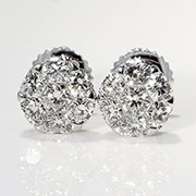 18K White Gold Fashion 1.00cttw Diamond Earrings